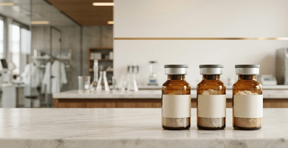 Raziskovalne peptidne vialice v laboratoriju